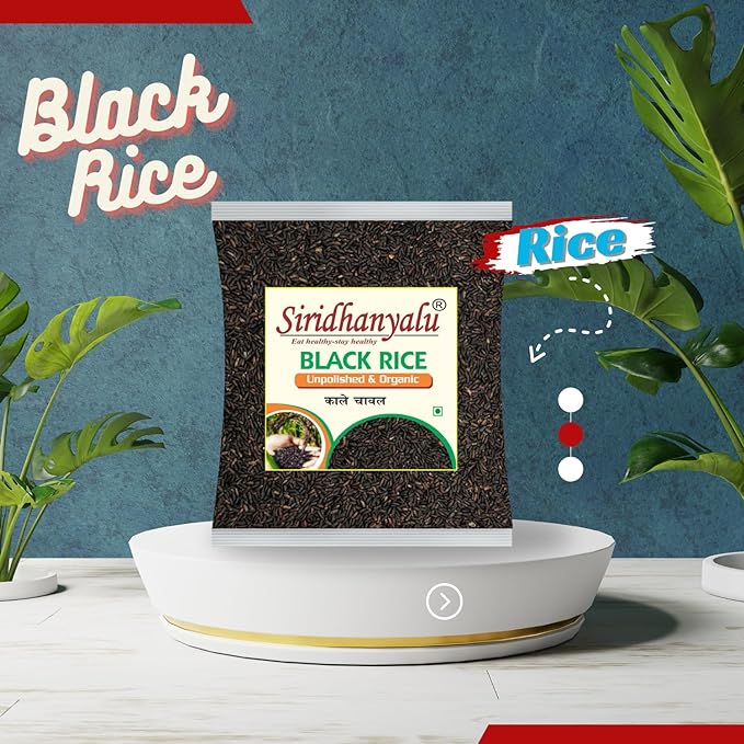 Black Rice | Karuppu Kavuni Rice | Low Glycemic Index Forbidden Black Rice,  Black Rice Price. (Pack of 20)