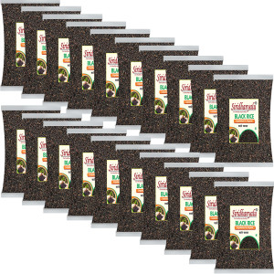 Black Rice | Karuppu Kavuni Rice | Low Glycemic Index Forbidden Black Rice,  Black Rice Price. (Pack of 20)