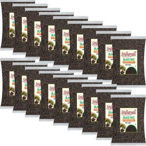 Black Rice | Karuppu Kavuni Rice | Low Glycemic Index Forbidden Black Rice,  Black Rice Price. (Pack of, 18)