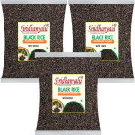 Black Rice | Karuppu Kavuni Rice | Low Glycemic Index Forbidden Black Rice,  Black Rice Price. (Pack of, 3)