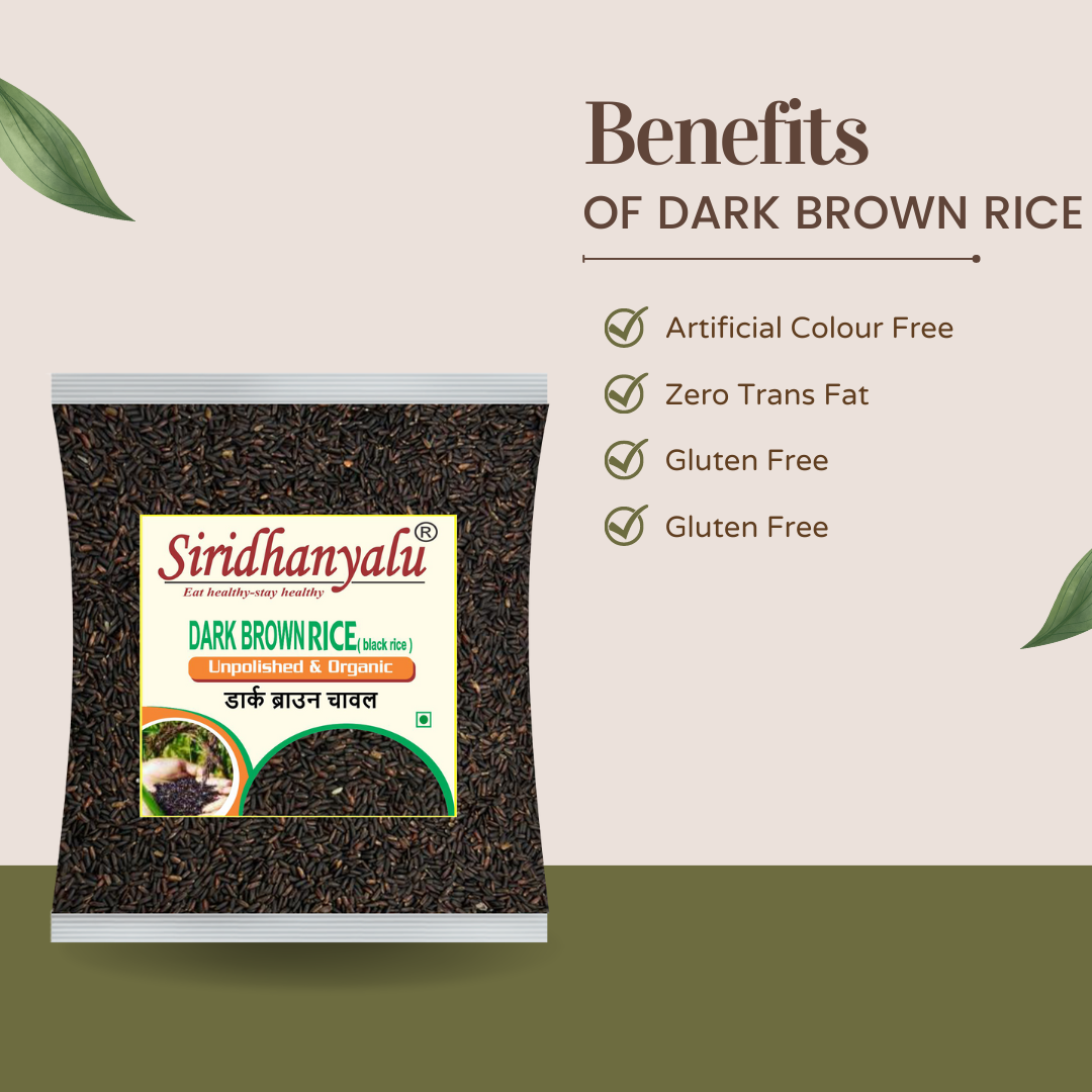Dark Brown Rice, Low Glycemic Index Forbidden Dark Brown Rice, Offering Dark Rice Enthusiasts (Gwt 2Kg).